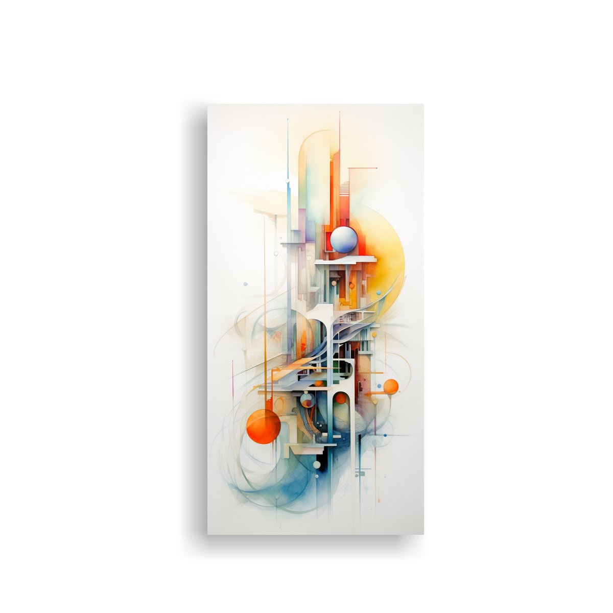 PINTURA ABSTRACTA MULTICOLOR EN LIENZO CON 30X60 CM - 1
