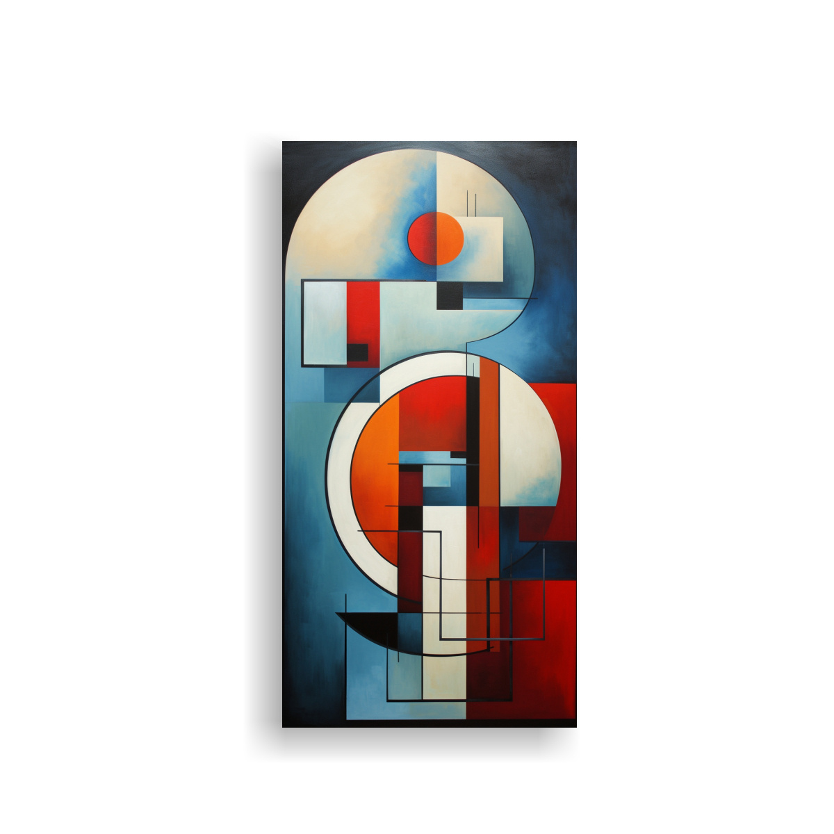 PINTURA ABSTRACTA ESTILO CONSTRUCTIVISTA CUADRO 50X100 CM - 1