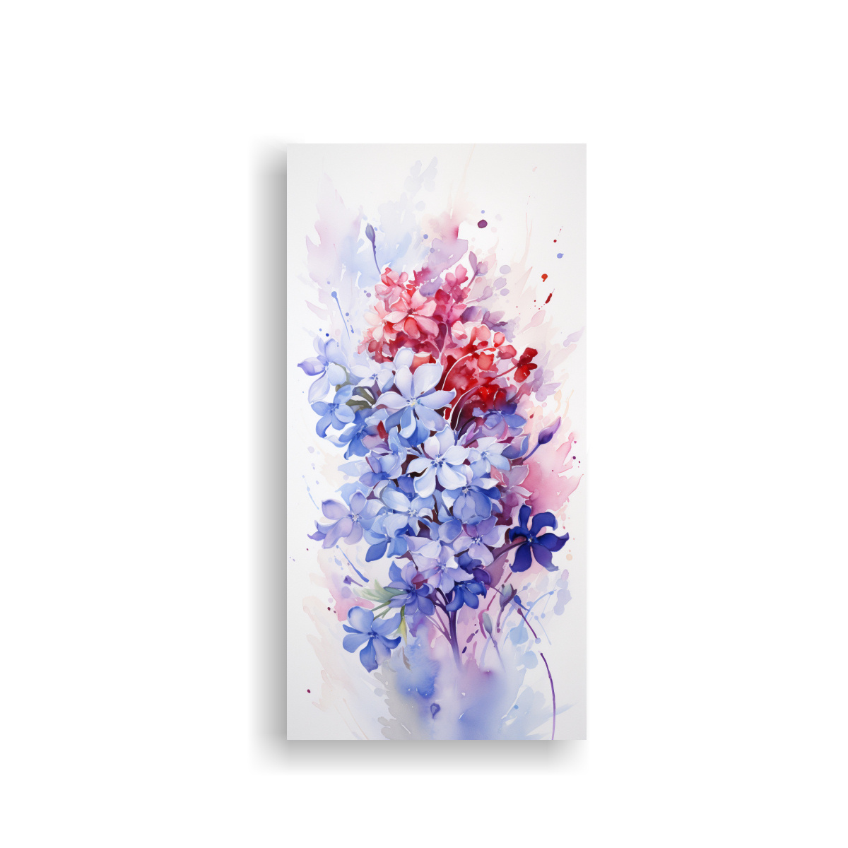 CUADRO ABSTRACTO MODERNO DE FLORES LILA EN 30X60 CM - 1