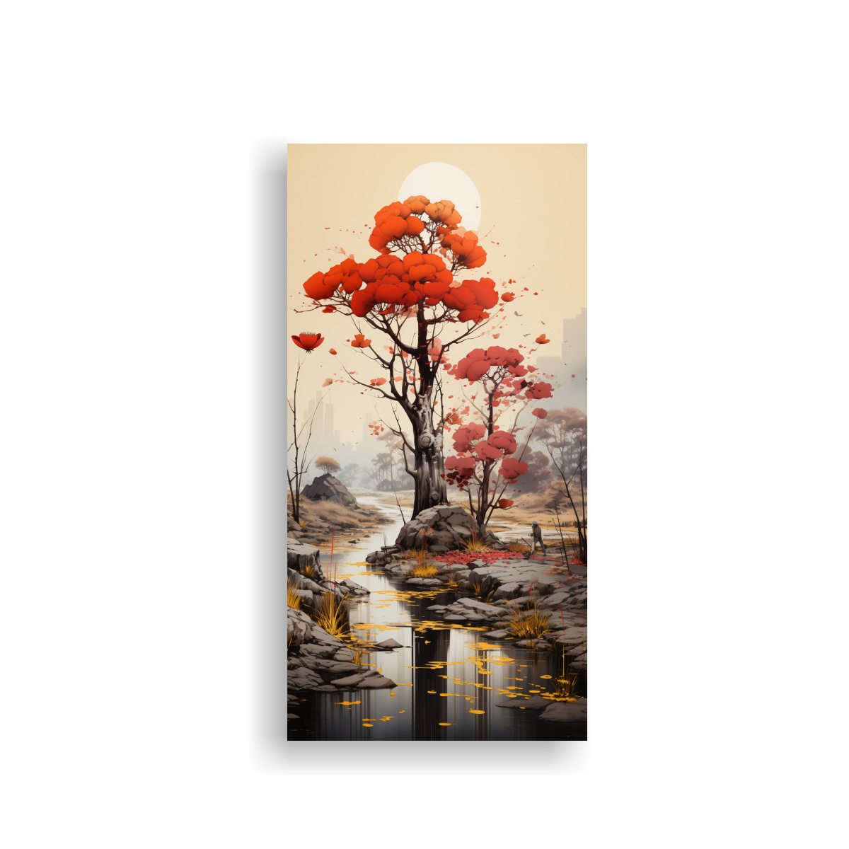 PINTURAS DECORATIVAS DE ÁRBOL BANYAN EN COLORES 70X140 CM - 1