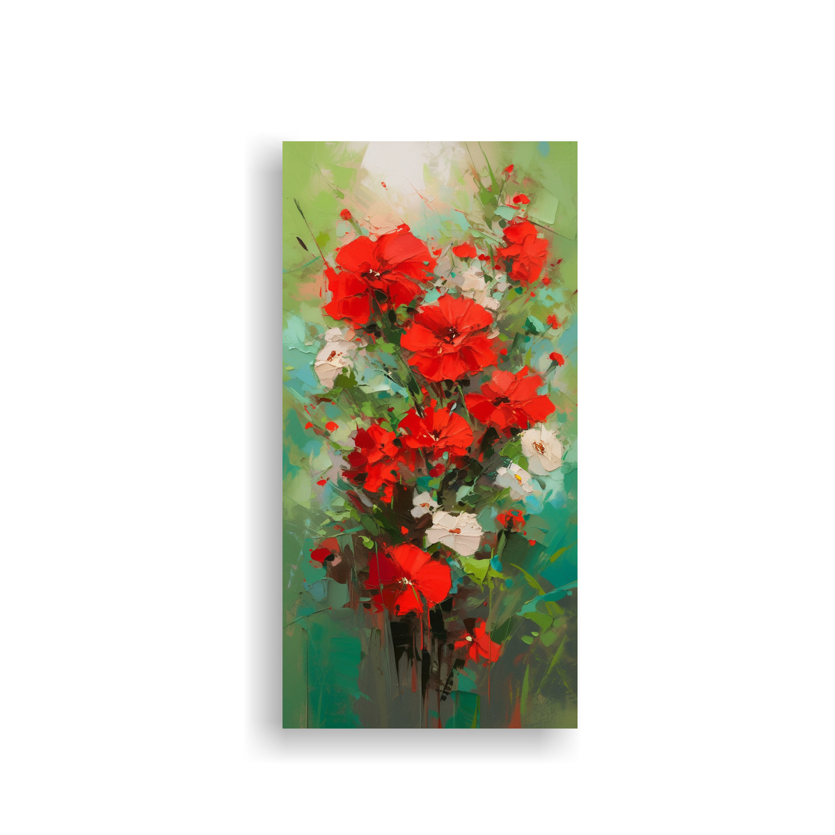 PINTURA EN LIENZO ESTILO GALERÍA DE FLORES 30X60 CM - 1