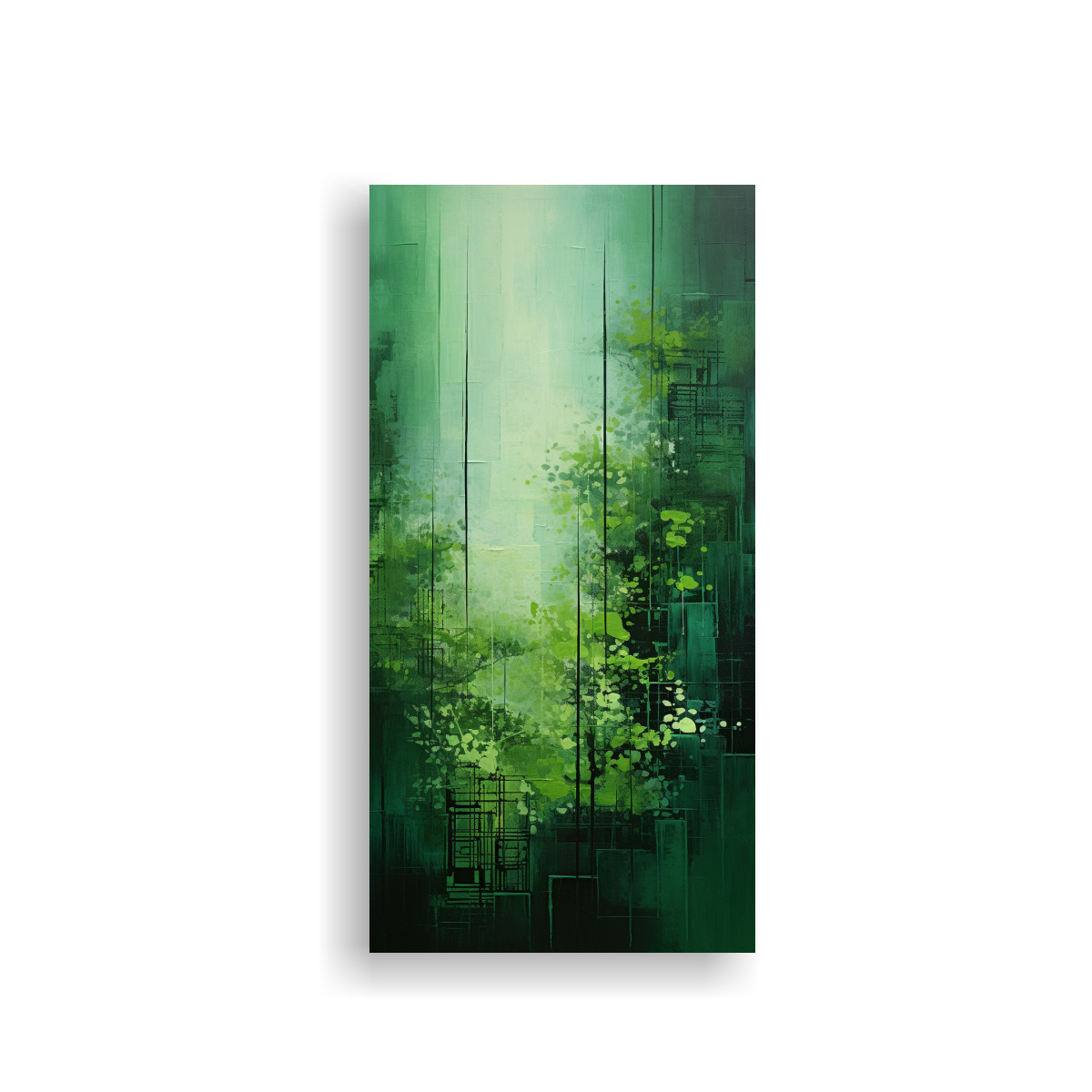 CUADROS DE DECORACIÓN ABSTRACTA EN VERDE 60X120 CM - 1