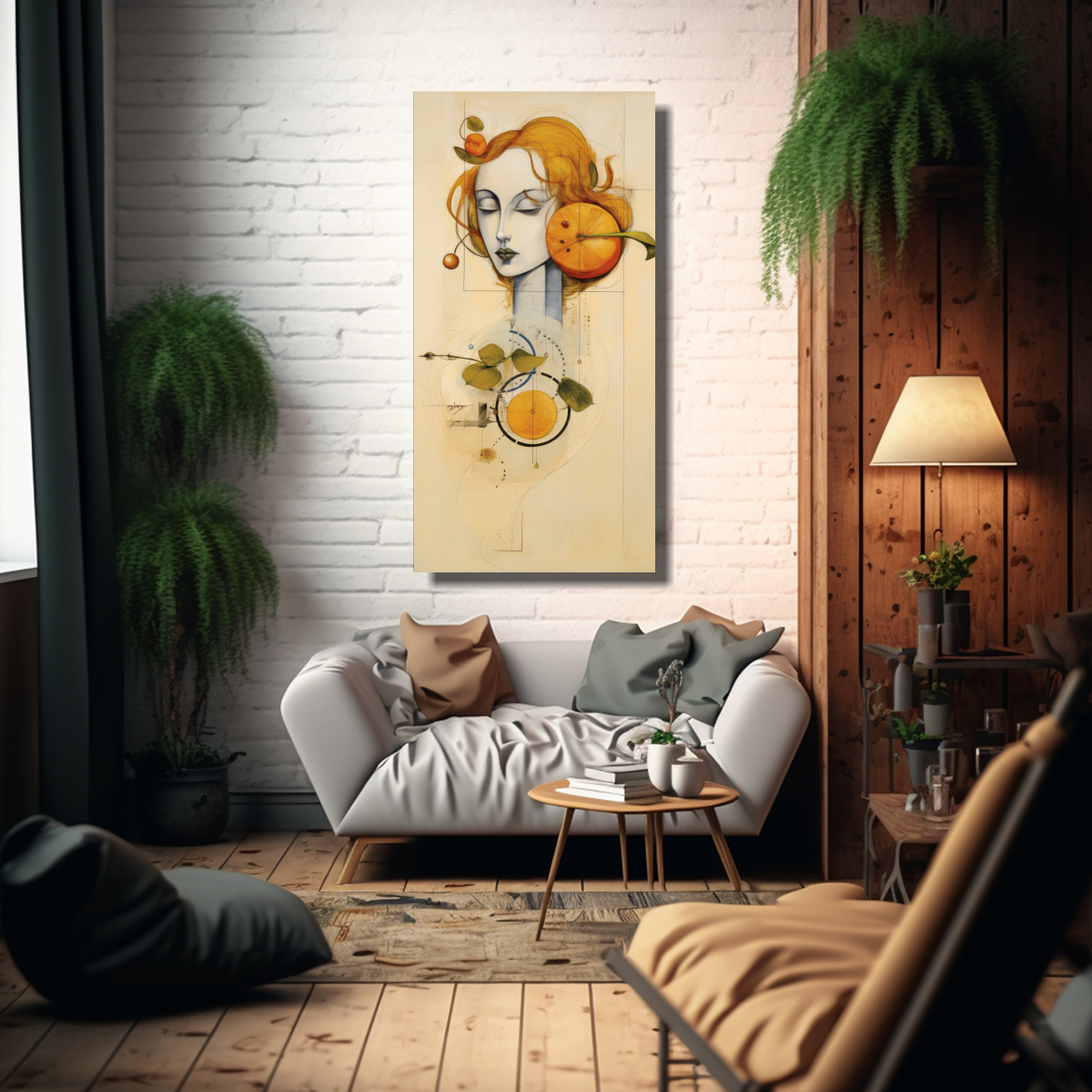 PINTURAS CONCEPTUALES DE ARTE DE PARED: CURVAS 20X40 CM - 2
