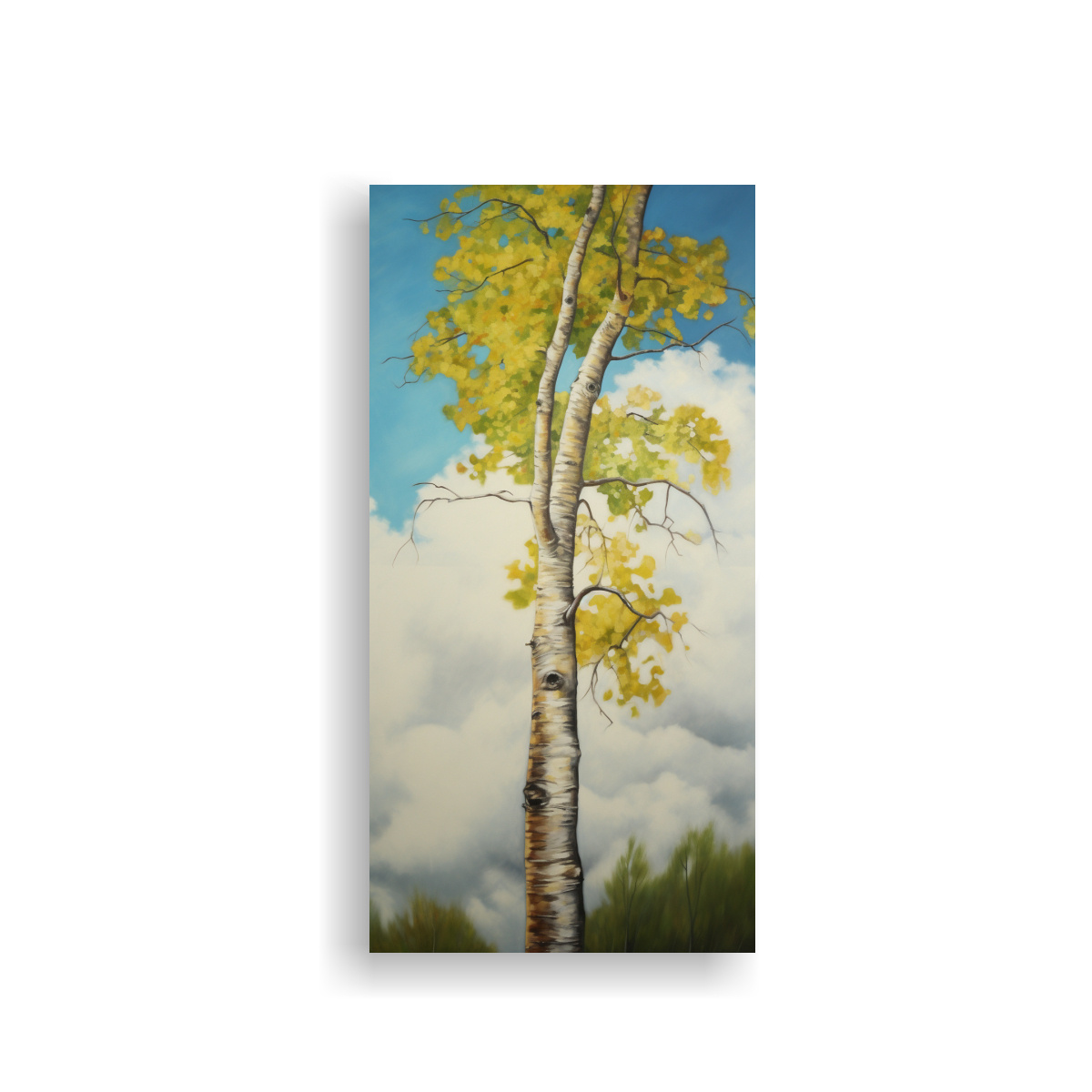 PINTURA ABSTRACTA DE ÁRBOL DE ÁLAMO TEMBLÓN DE 50X100 CM - 1