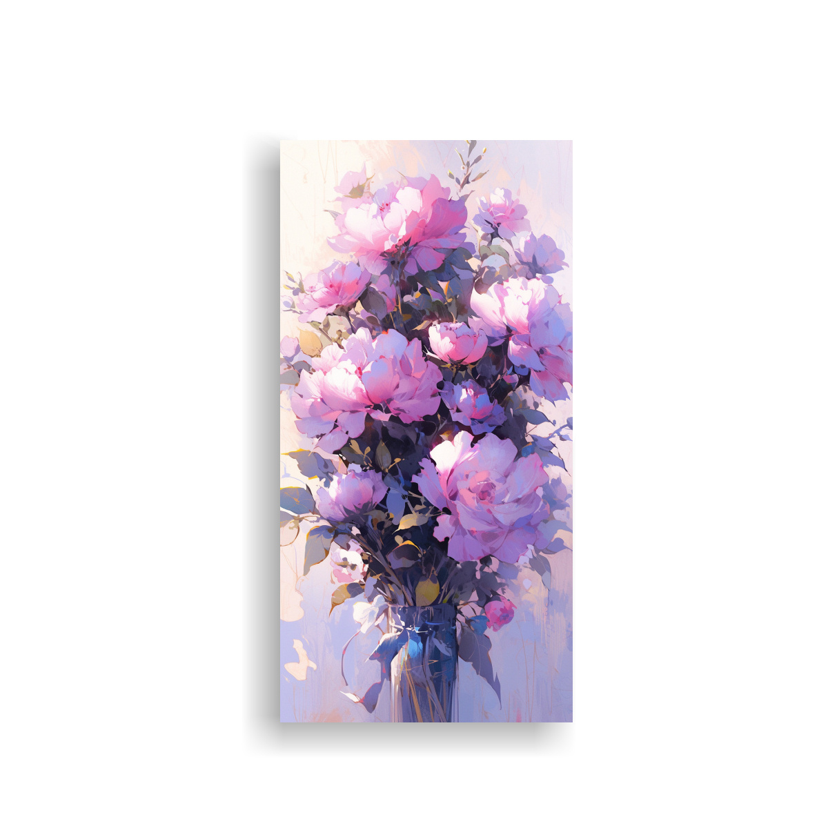 CUADRO MODERNO EXCLUSIVO FLORES MORADAS Y ROSADAS 70X140 CM - 1