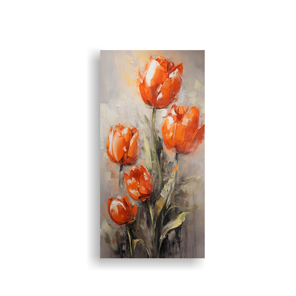 ARTE DE PARED DE COCINA: CUADRO DE TULIPANES 40X80 CM - 1