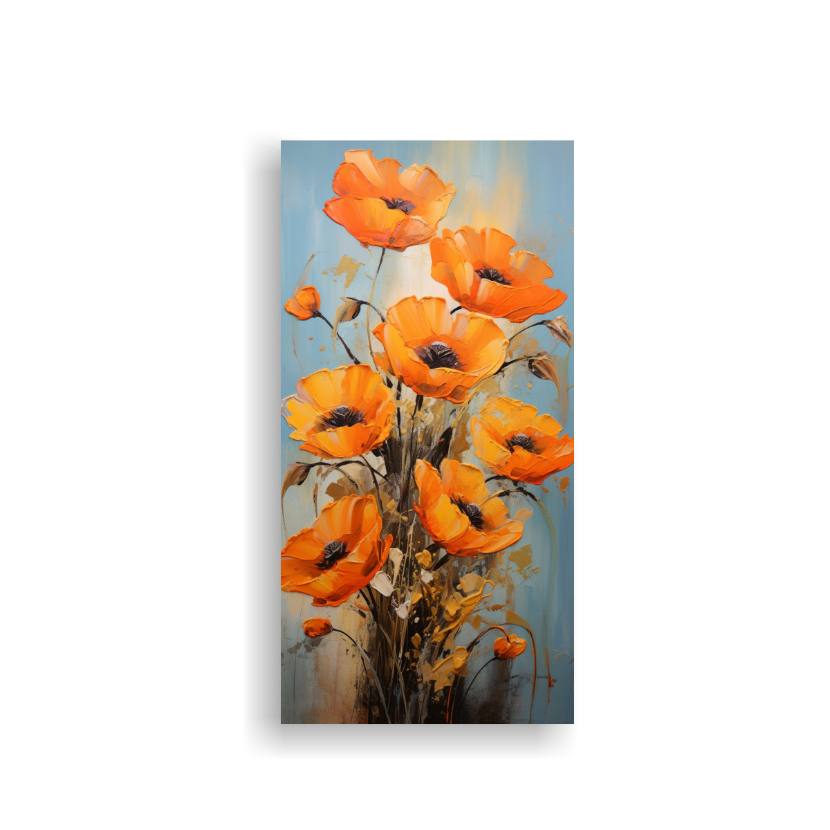PINTURA DE FLORES EN LIENZO EXPRESIVIDAD COLORES 70X140 CM - 1
