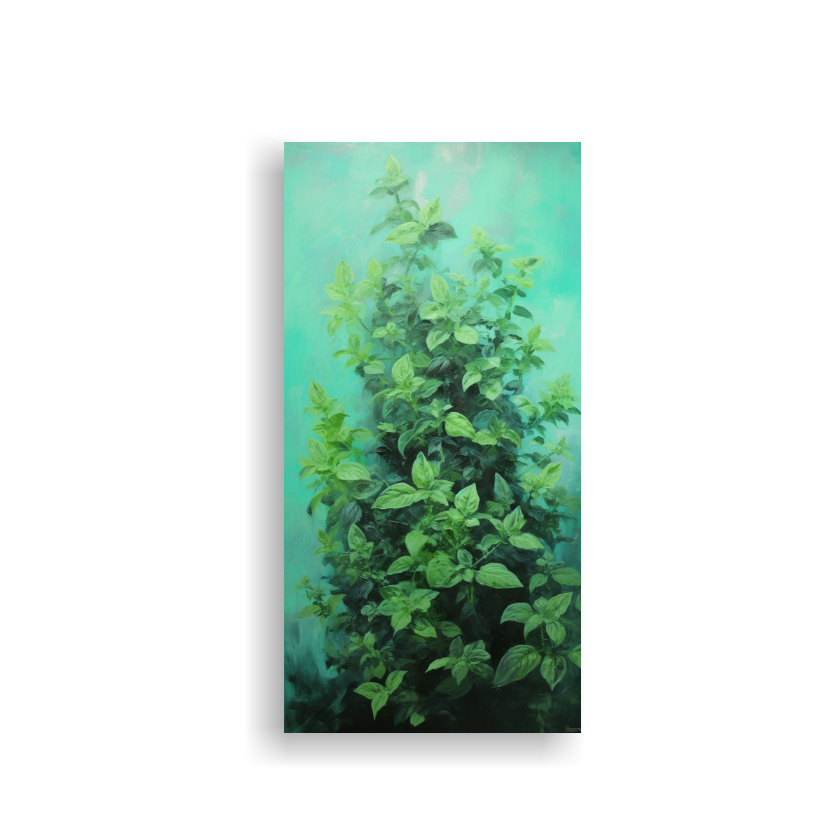 CUADRO ACUARELA EXPOSICIÓN HIERBAS MENTOLADAS 30X60 CM - 1