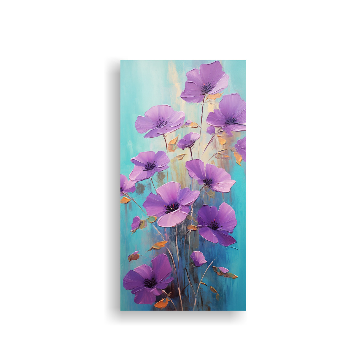 CUADRO LIENZO INTENSIDAD EN PÚRPURA Y TEAL CON 60X120 CM - 1
