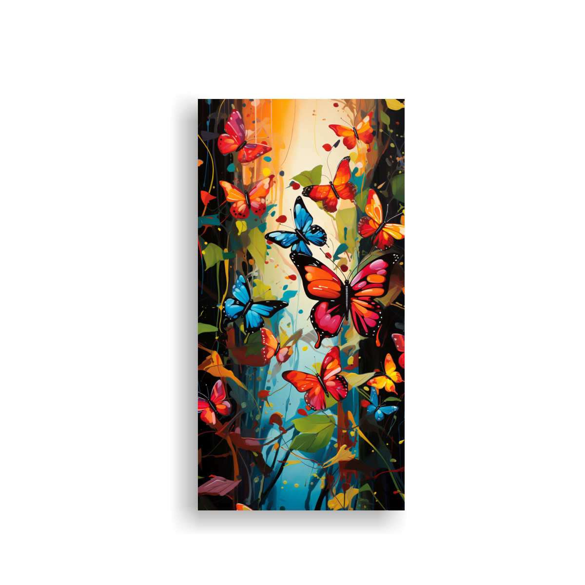 CUADROS ABSTRACTOS CON MARIPOSAS PARA DECORACIÓN 80X160 CM - 1