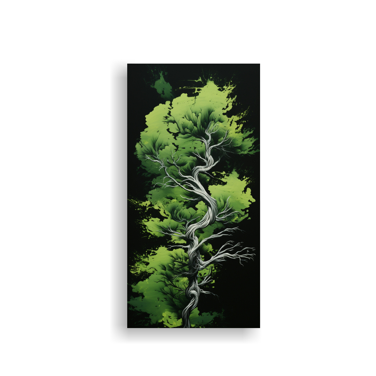 PINTURA DECORATIVA EN COLORES VERDE Y NEGRO CON 30X60 CM - 1