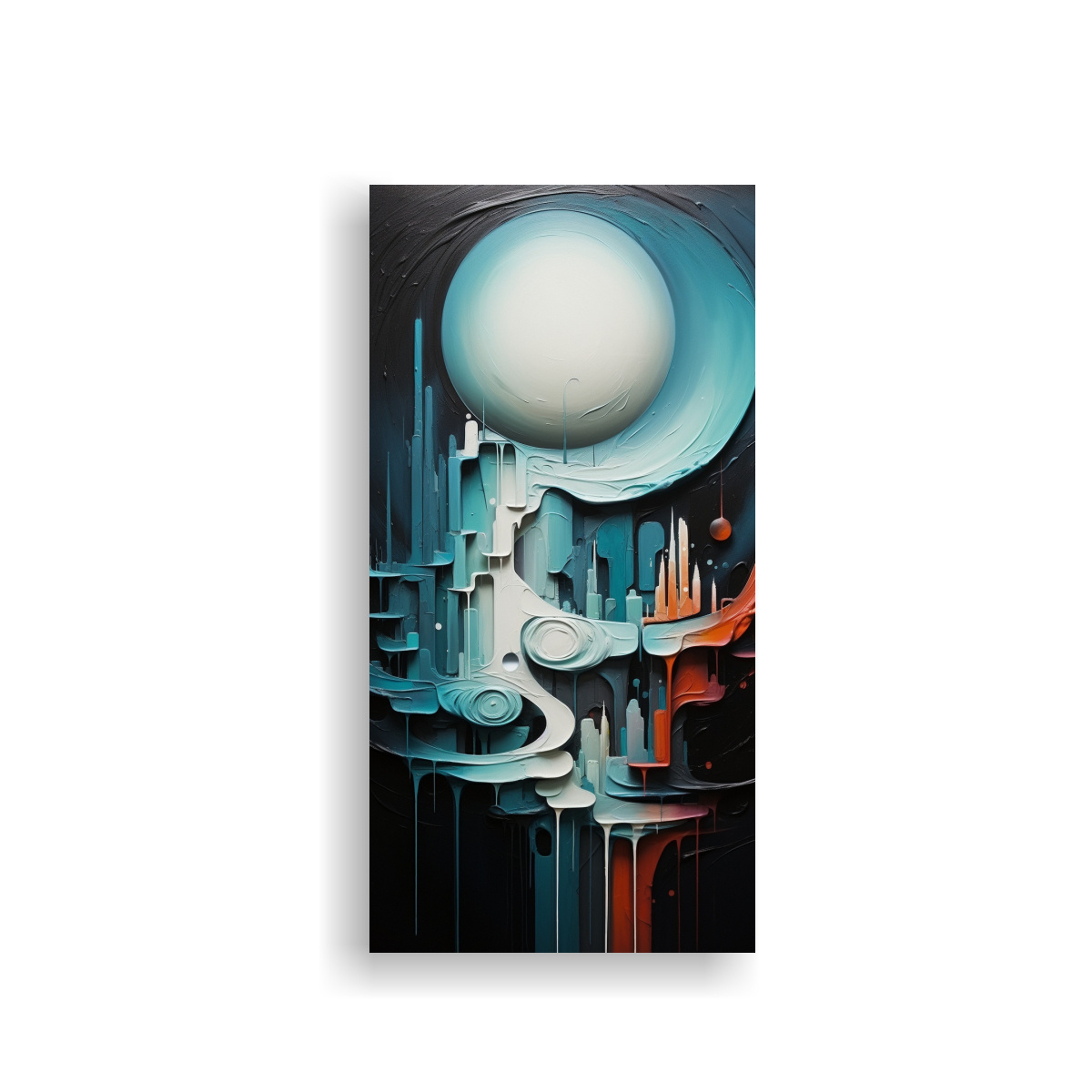 TELA EN BASTIDOR ABSTRACTA COLORES PARA MURAL 20X40 CM - 1
