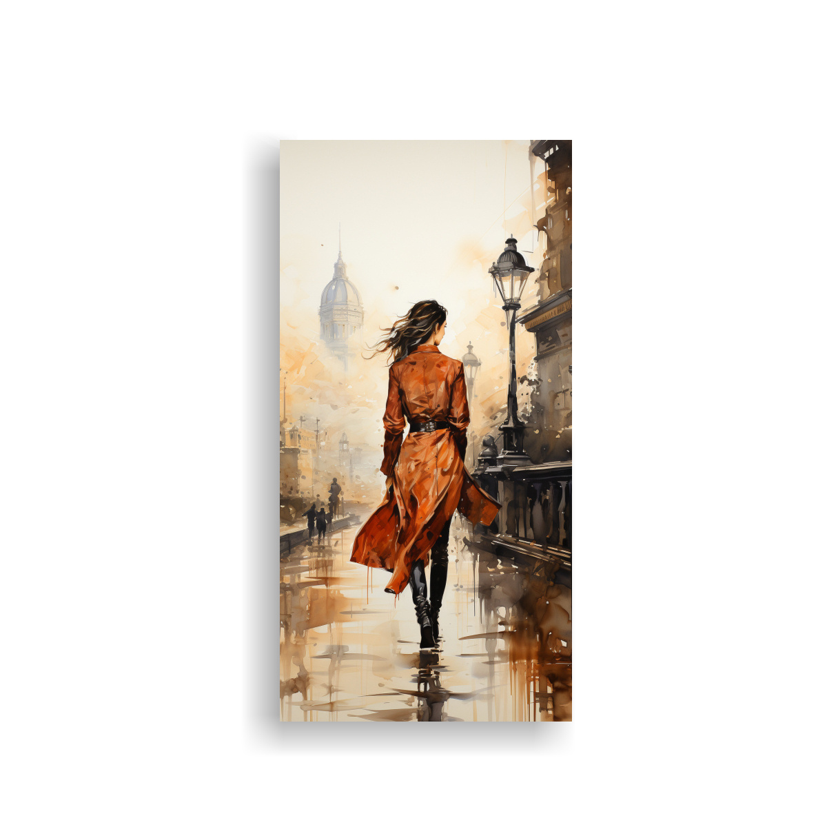 PINTURA VERTICAL DE TELA: PAREJA CAMINANDO EN EL 60X120 CM - 1