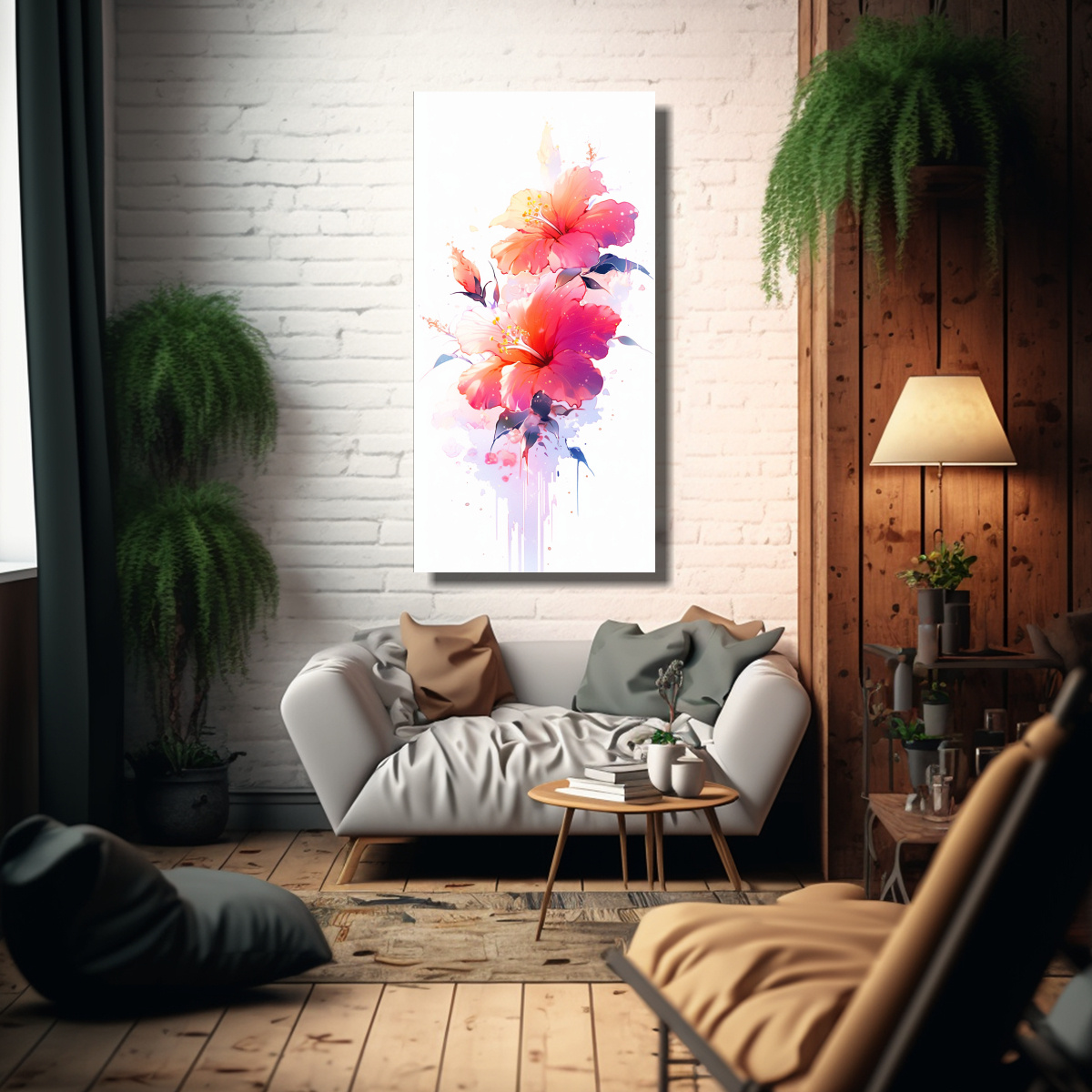LIENZO DE TELA CON FINAS LÍNEAS INTERIORES A 50X100 CM - 2