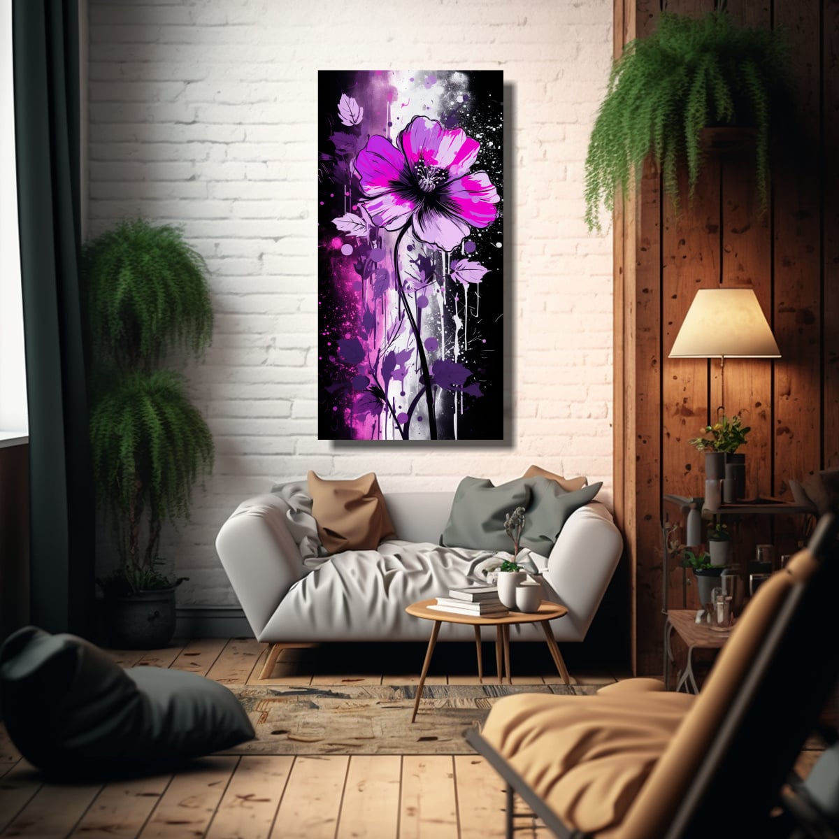 CUADRO INTENSIDAD PURPLE Y NEGRO ATMOSFERA 20X40 CM - 2