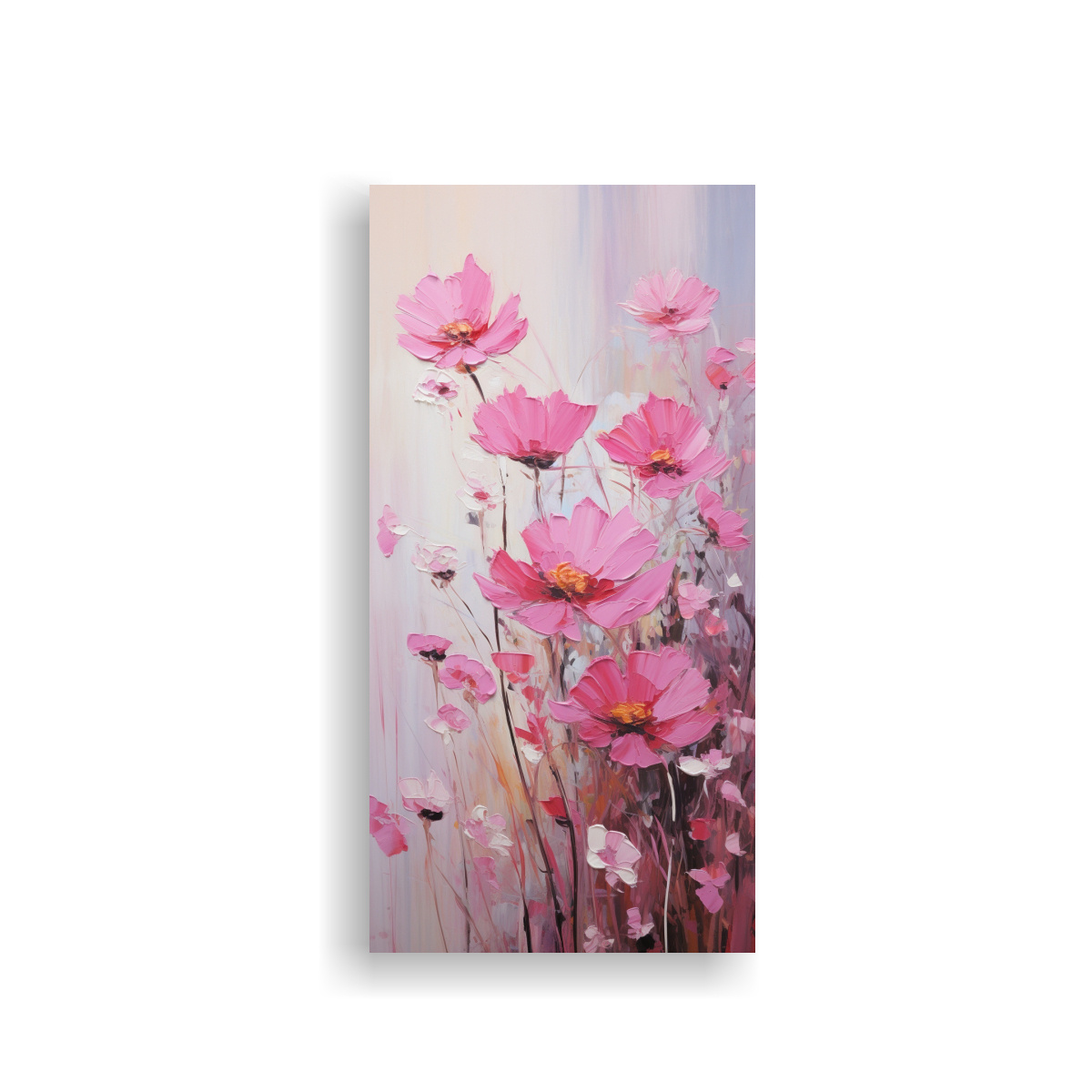 CUADRO IMPACTANTE DE FLORES ROSAS EN LIENZO EN EL 70X140 CM - 1
