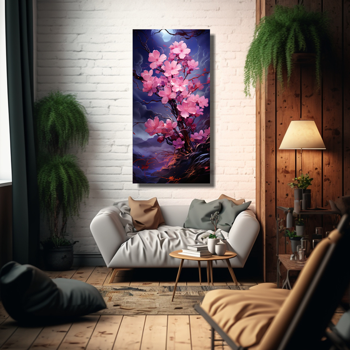 PINTURA VINTAGE DE DECORACIÓN: ARMONÍA DE 70X140 CM - 2