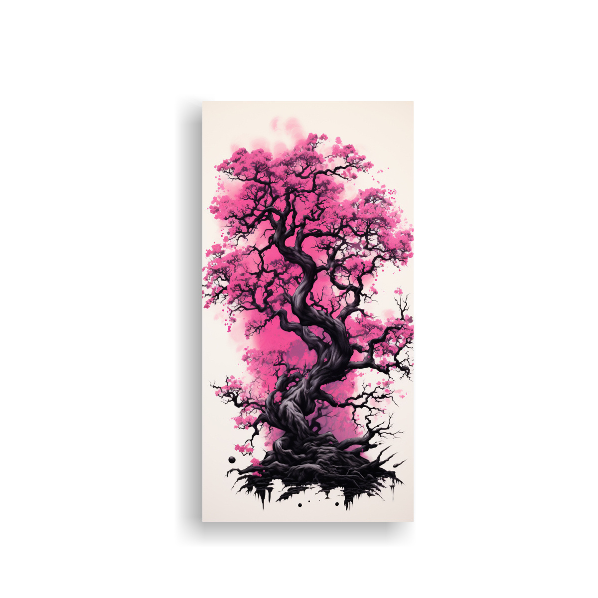 CUADRO CANVA LÍNEAS INTENSAS DE ROBLE EN NEGRO Y 30X60 CM - 1