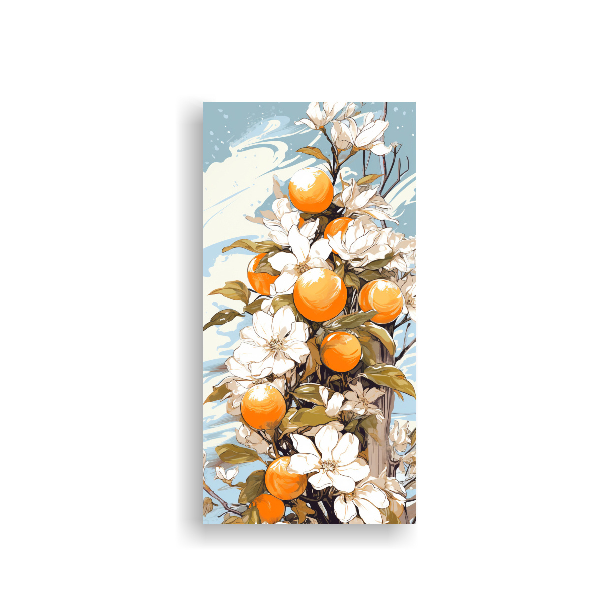 CUADRO DECORATIVO LUMINOSO: ÁRBOL NARANJA EN 40X80 CM - 1