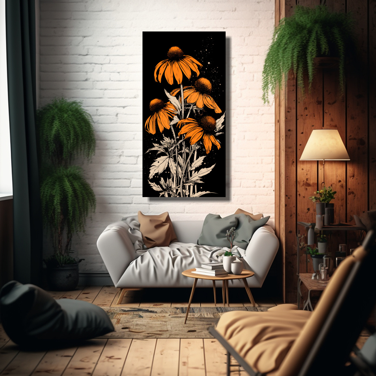 PINTURA DE LIENZO VERTICAL CON EQUILIBRADA 50X100 CM - 2
