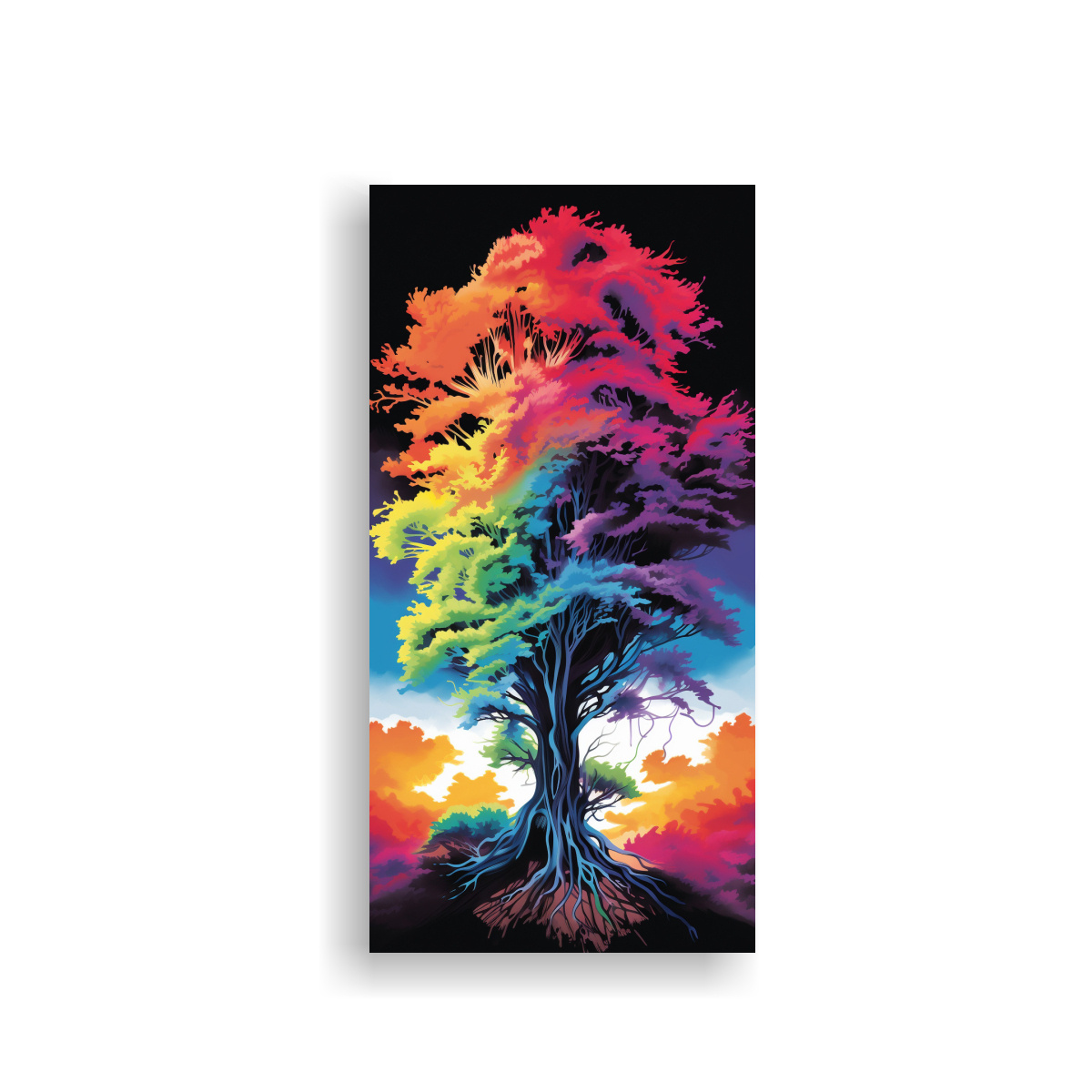 PINTURA DE ARTE ABSTRACTO DEL ÁRBOL DE SECUOYA 20X40 CM - 1