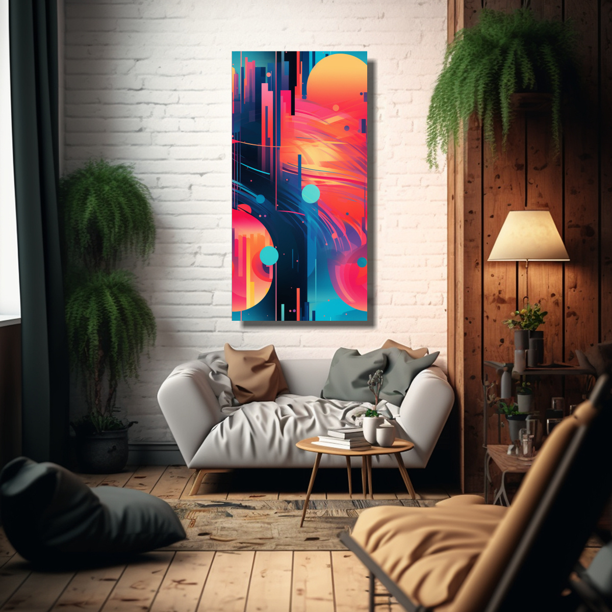 CUADRO ABSTRACTO CON IMPACTO VISUAL DE JOHN HARRIS 30X60 CM - 2