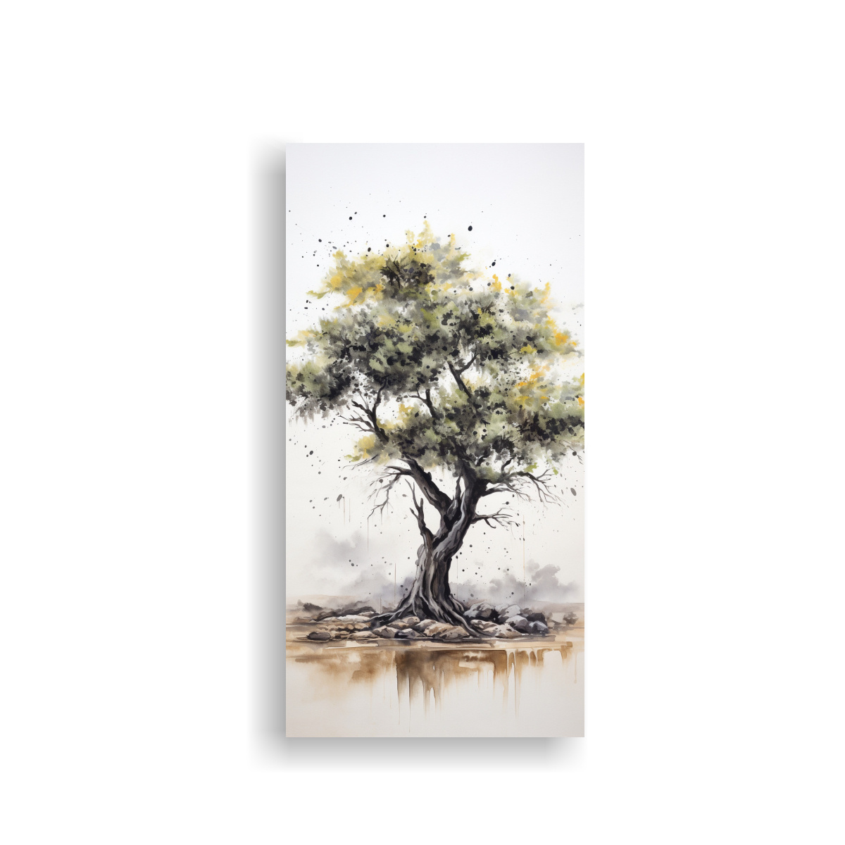 PINTURA ABSTRACTA DE ACUARELA DE ÁRBOL DE ACACIA 70X140 CM - 1