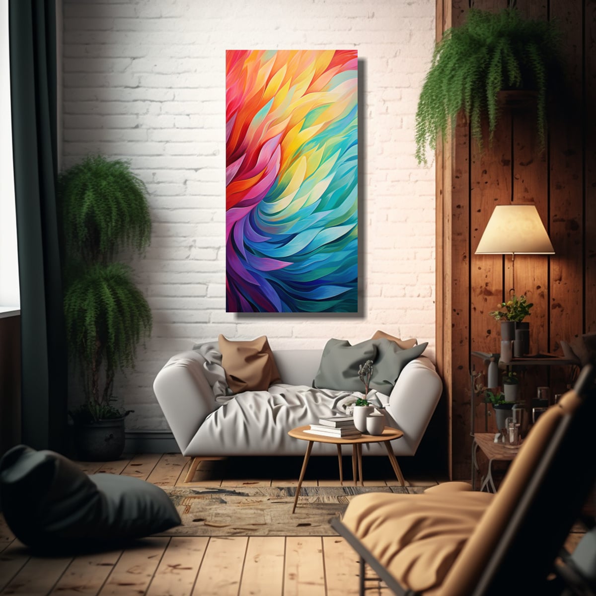PINTURA DECORATIVA DE PATRONES ABSTRACTOS EN 20X40 CM - 2
