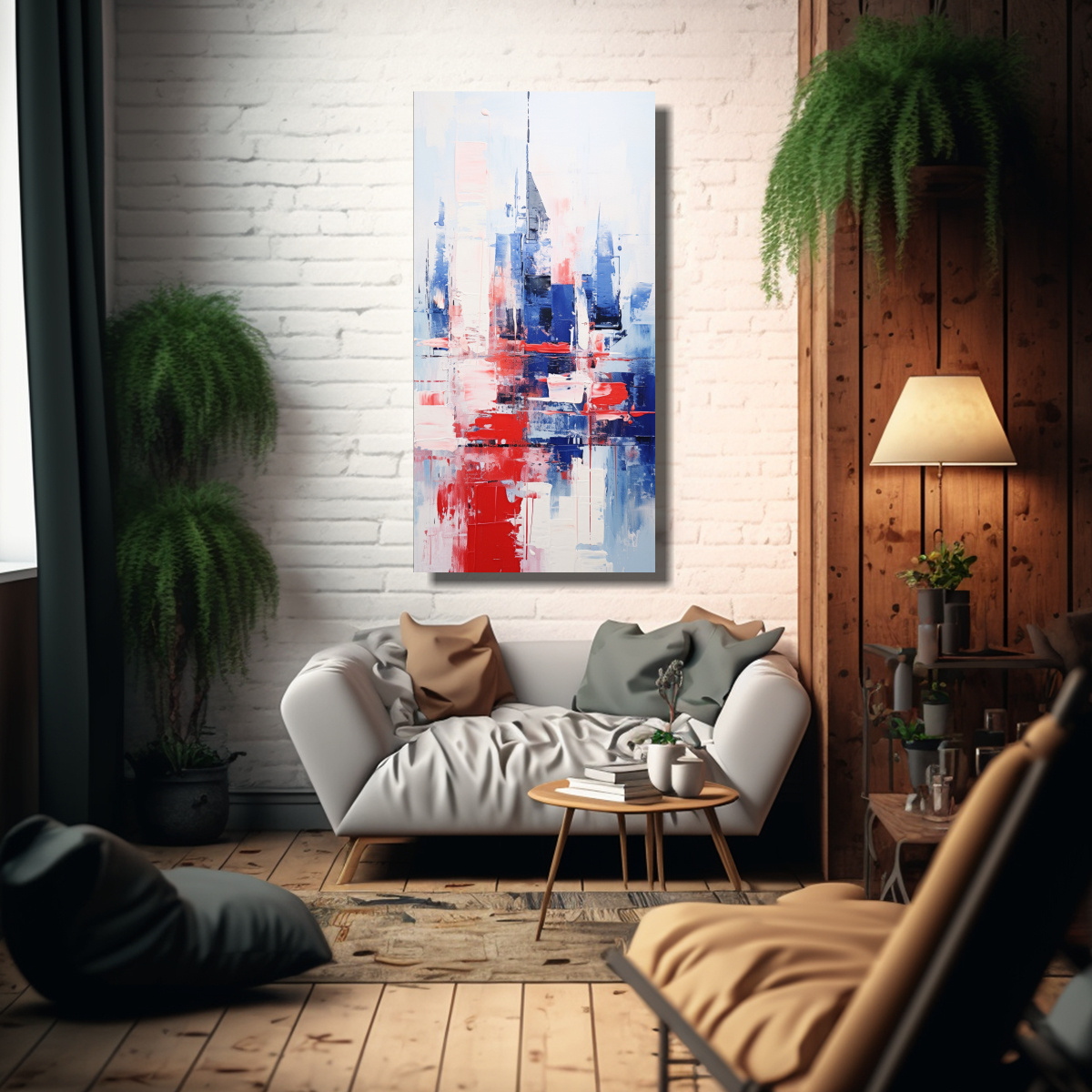 ARTE DE PARED DISEÑO CLÁSICO ABSTRACTO CON 60X120 CM - 2