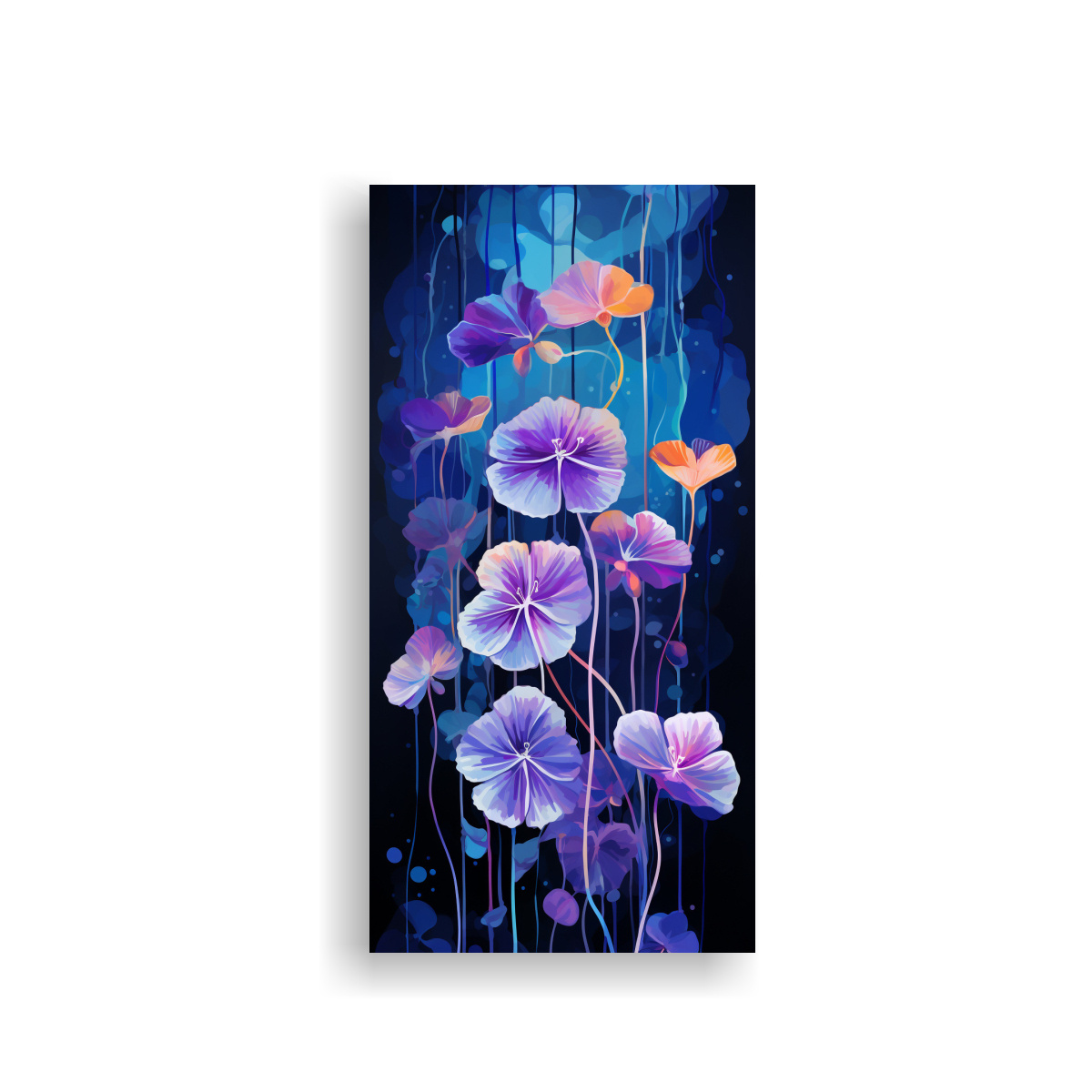 PINTURA LIENZO NASTURTIUM EN PÚRPURA CON HIERBAS 40X80 CM - 1