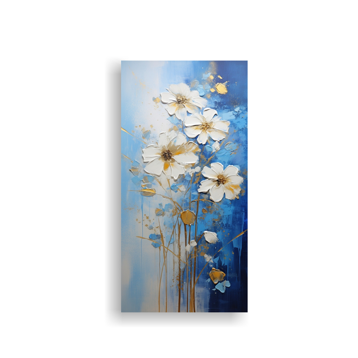 PINTURA MURAL CONCEPTUAL EN LIENZO DE FLORES EN 20X40 CM - 1