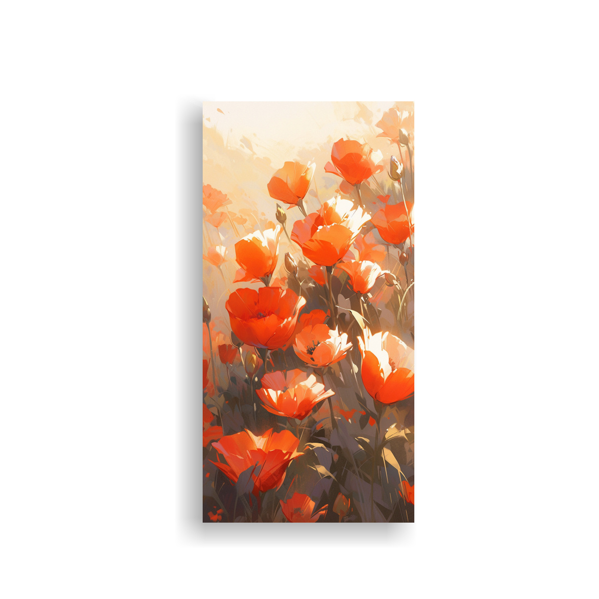 PINTURA AL ÓLEO EN LIENZO DE FLORES EN COLORES 40X80 CM - 1