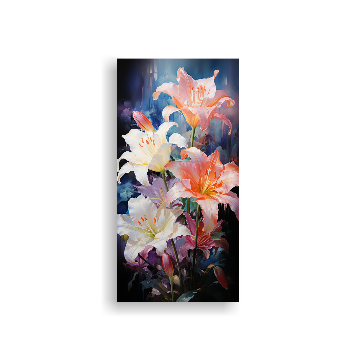 PINTURA ABSTRACTA ACUARELA LIRIOS LUMINOSIDAD 50X100 CM - 1