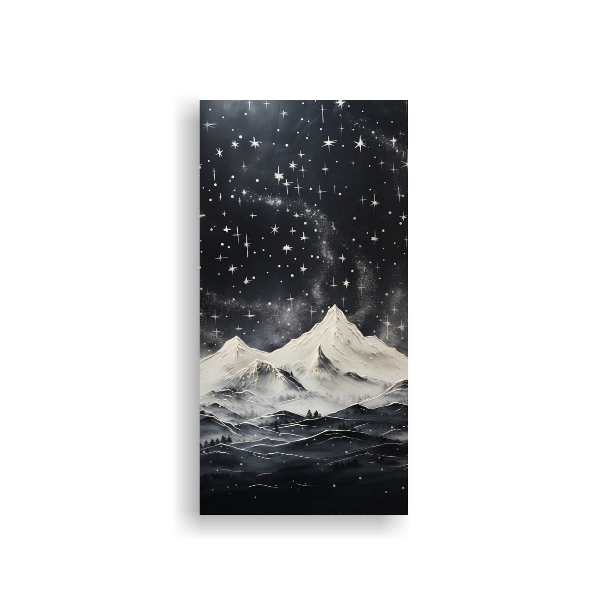 PINTURA DECORATIVA DE PAISAJE DE MONTAÑA CON 40X80 CM - 1