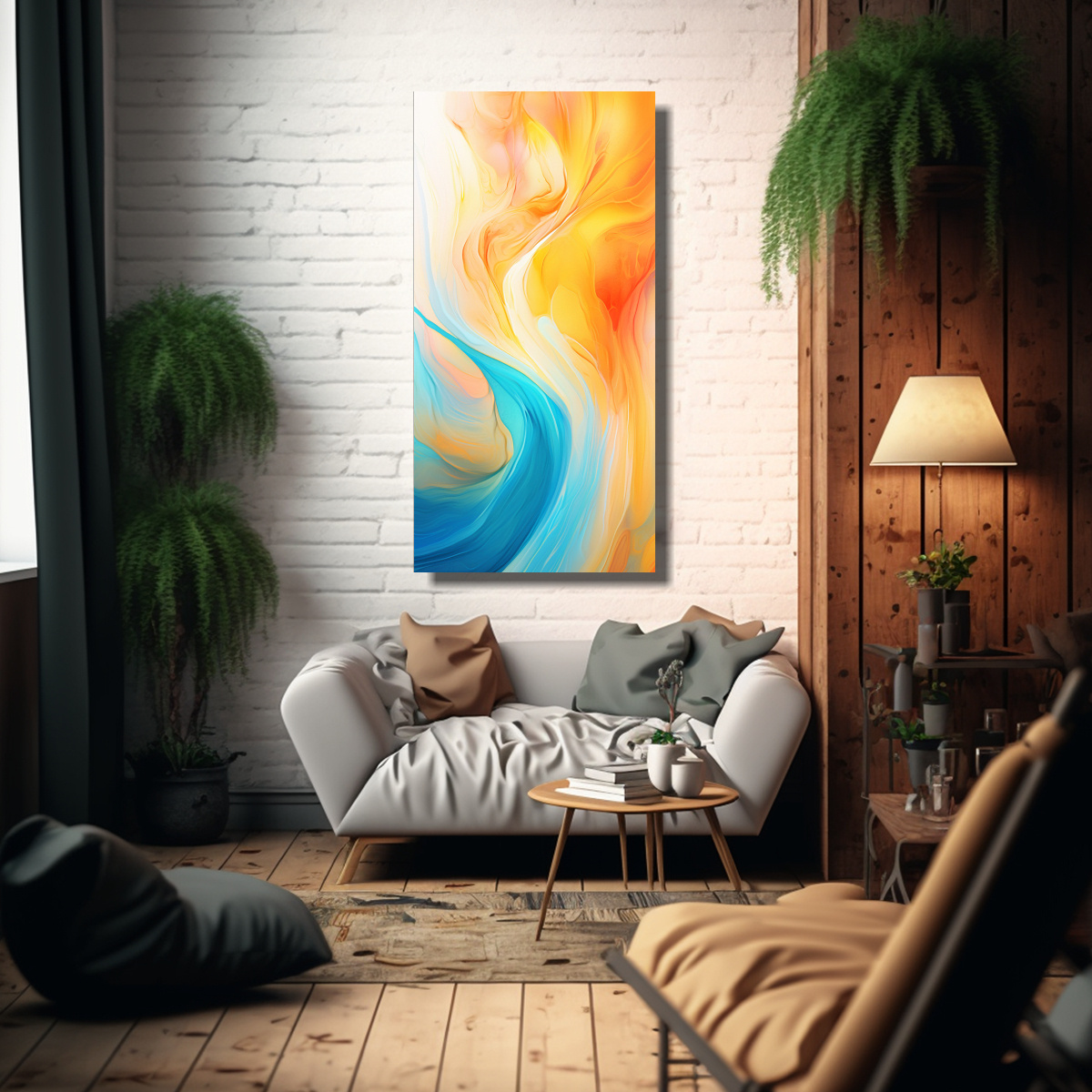 CUADRO TELA CANVAS COLORES VIBRANTES DE PINTURA 30X60 CM - 2