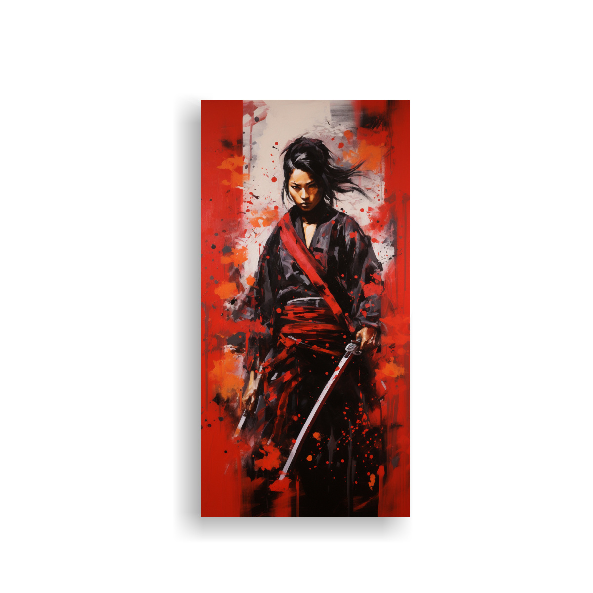 CUADRO SAMURAI HONOR Y CORAJE ARTE ABSTRACTO 70X140 CM - 1