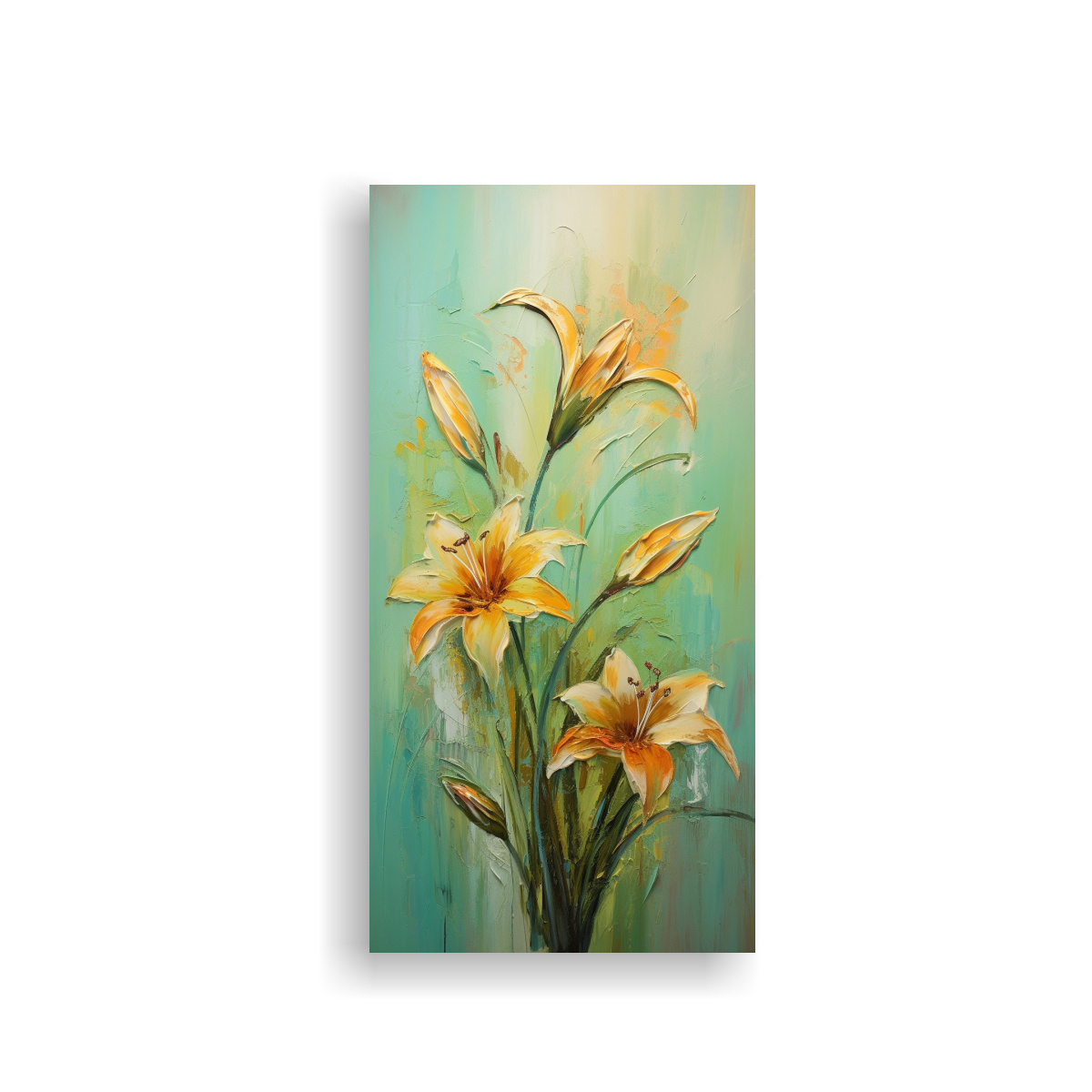 ARTE EN PERSPECTIVA: PINTURA FLORAL EN LIENZO EN 80X160 CM - 1