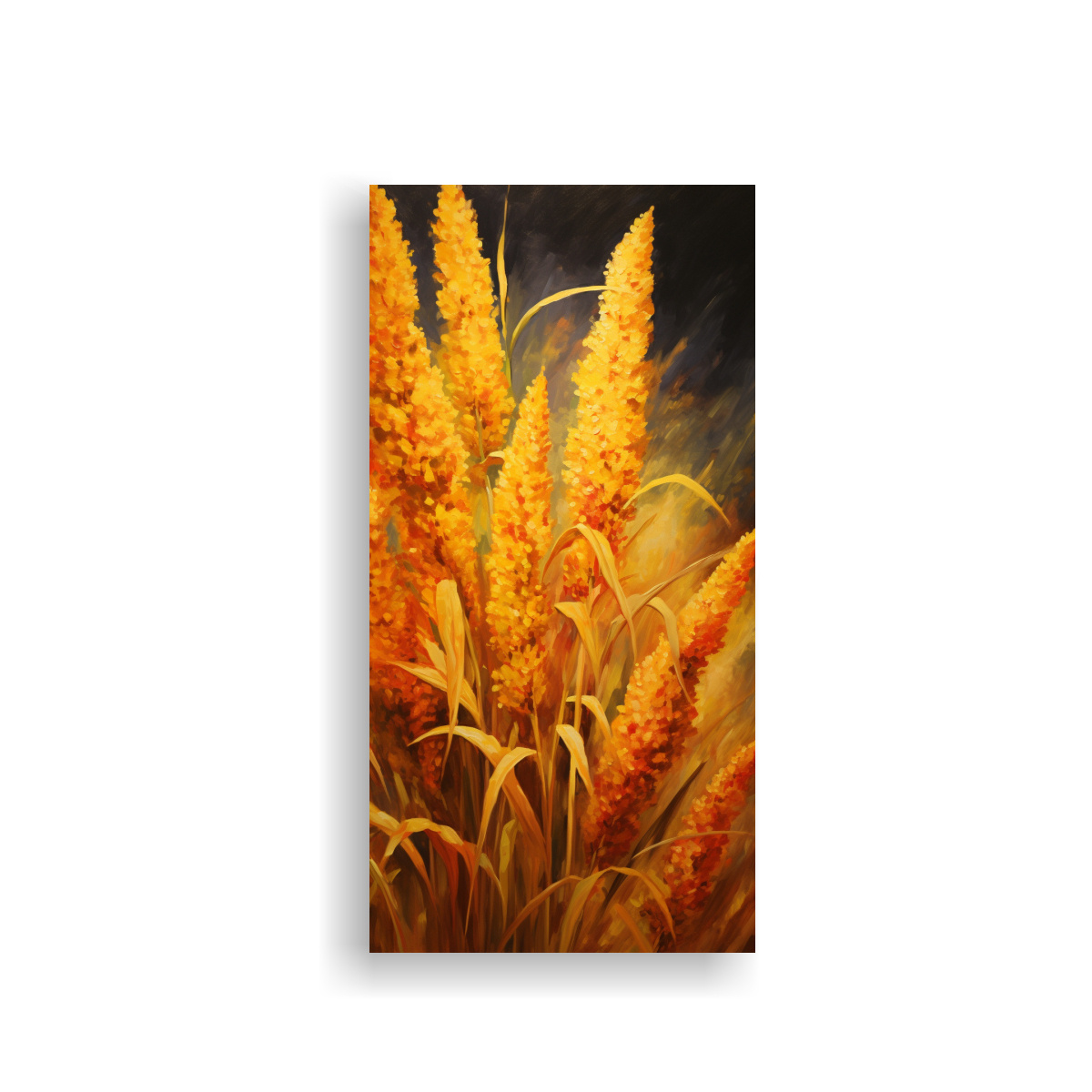 PINTURA ABSTRACTA DE GRANOS DE QUINOA EN TONOS 40X80 CM - 1