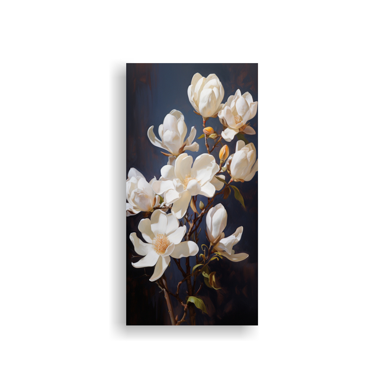 CUADRO MODERNO DE MAGNOLIAS: PINTURA ABSTRACTA AL 60X120 CM - 1