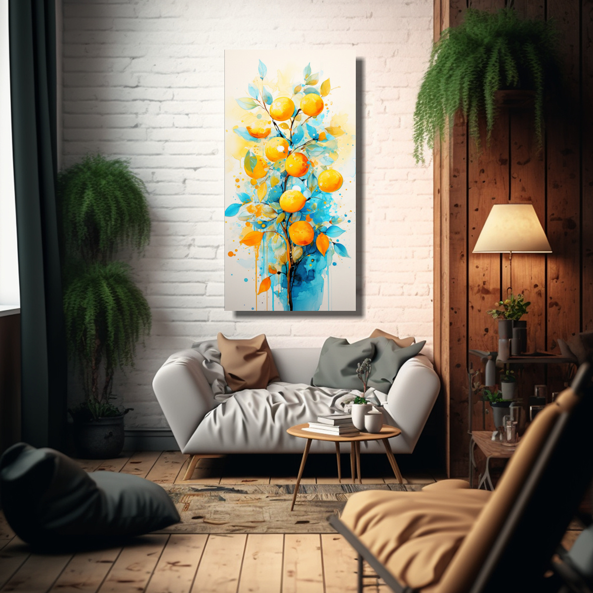 PINTURA ABSTRACTA HERMOSO INTERIORES: ÁRBOL 80X160 CM - 2