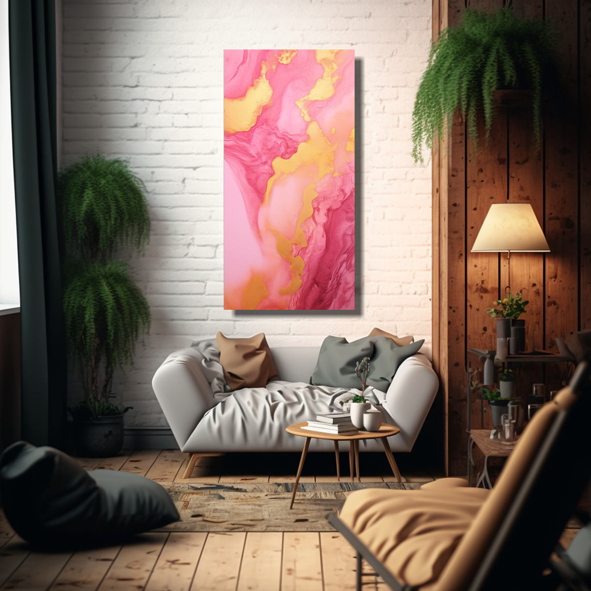 FONDO ABSTRACTO PINK AND GOLD MARBLE COMPOSICIÓN 40X80 CM - 2