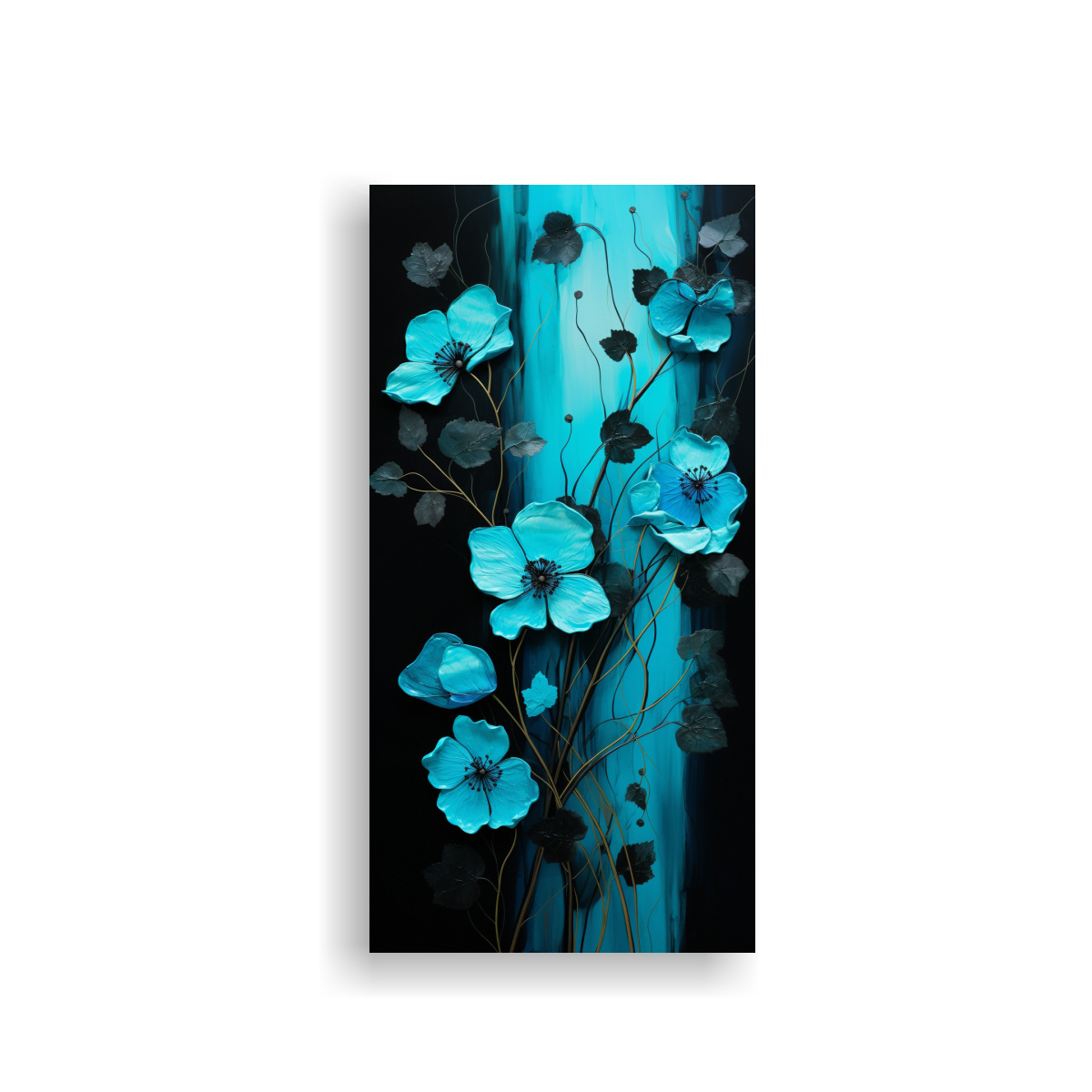 PINTURAS DECORATIVAS DE ACUARELA EN TURQUESA Y 60X120 CM - 1