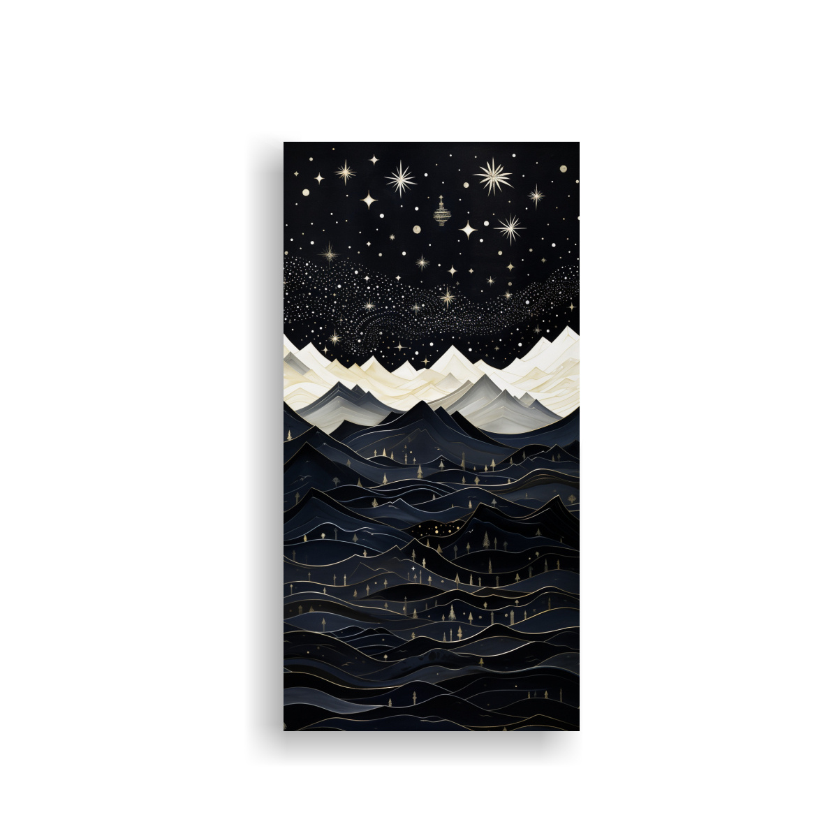 PAISAJE DE MONTAÑA CON ESTILO ELEGANTE: GALERÍA 30X60 CM - 1