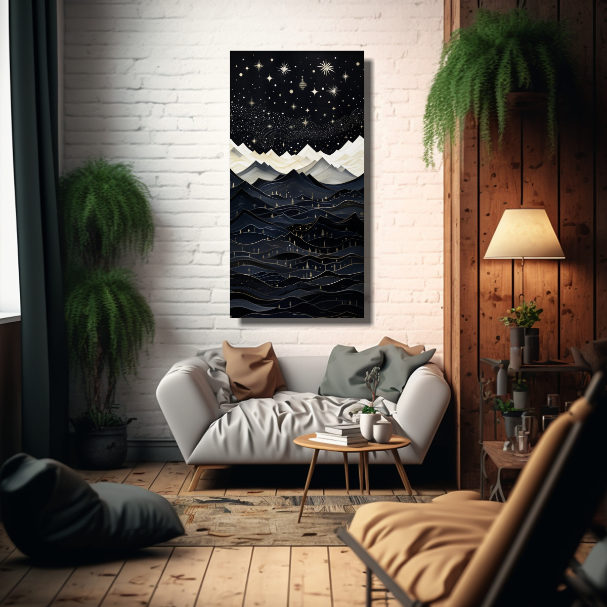 PAISAJE DE MONTAÑA CON ESTILO ELEGANTE: GALERÍA 30X60 CM - 2