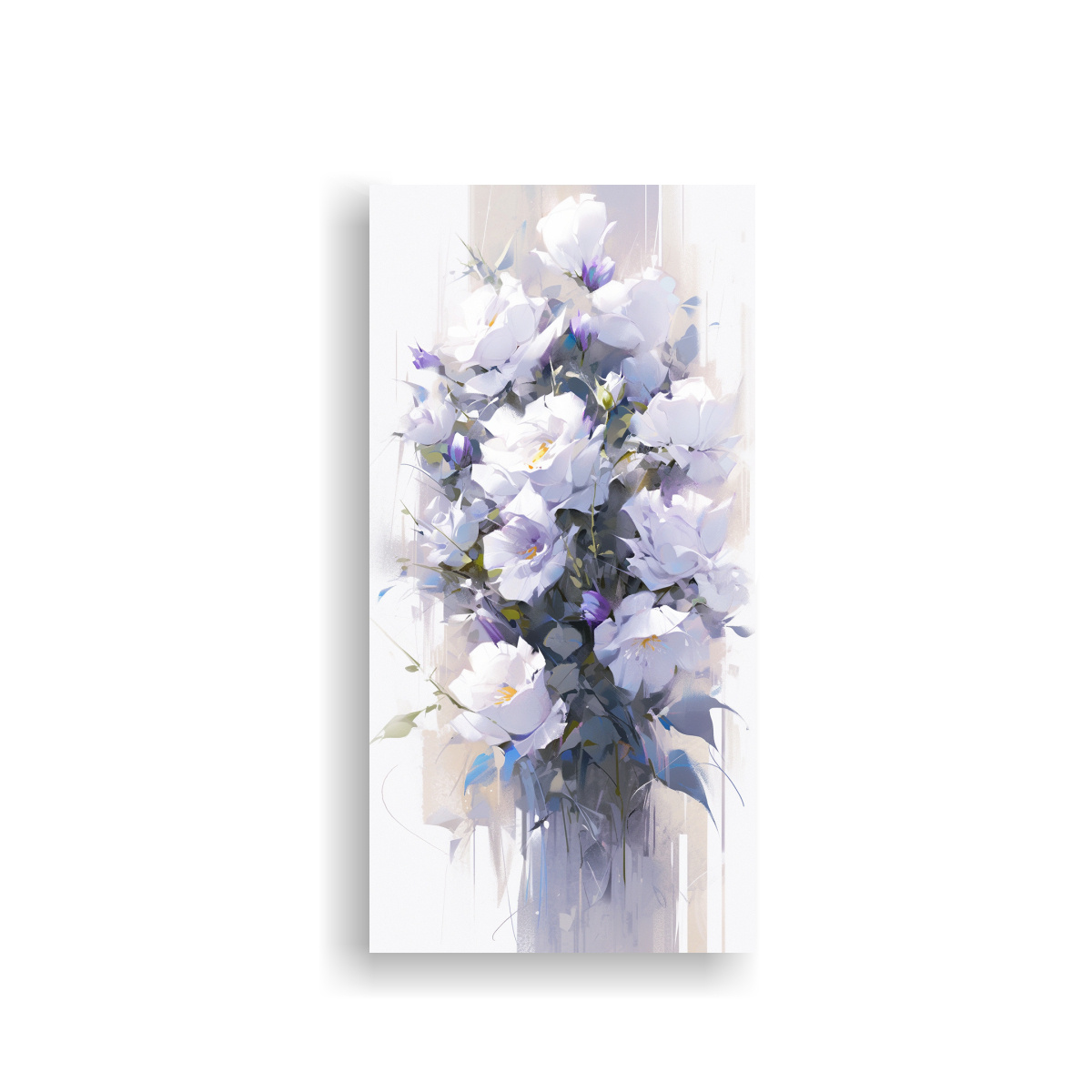 PINTURA DE FLORES MORADAS Y BLANCAS PARA 20X40 CM - 1