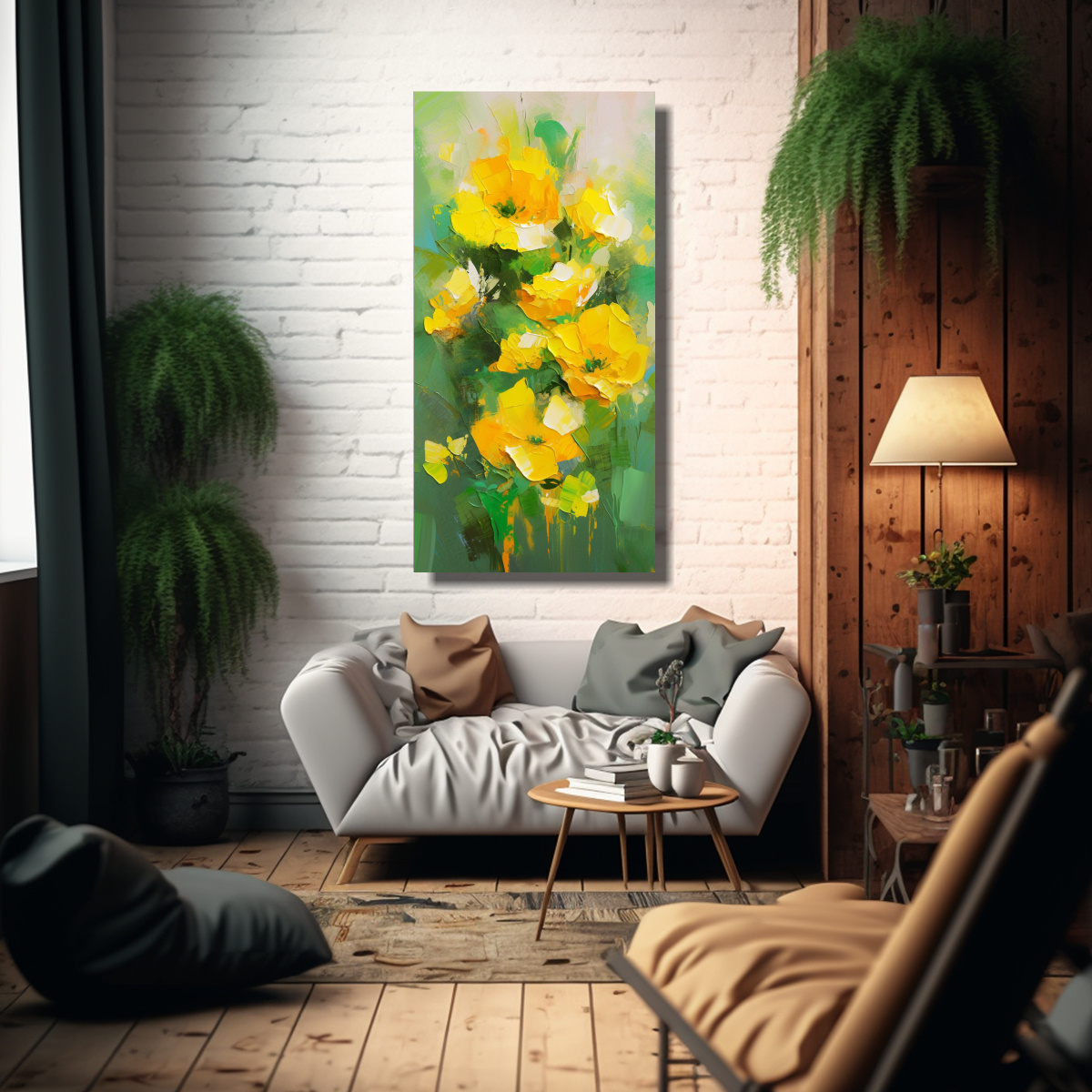1 CUADRO TELA CANVAS ELEGANTE PINTURA EN LIENZO 70X140 CM - 2
