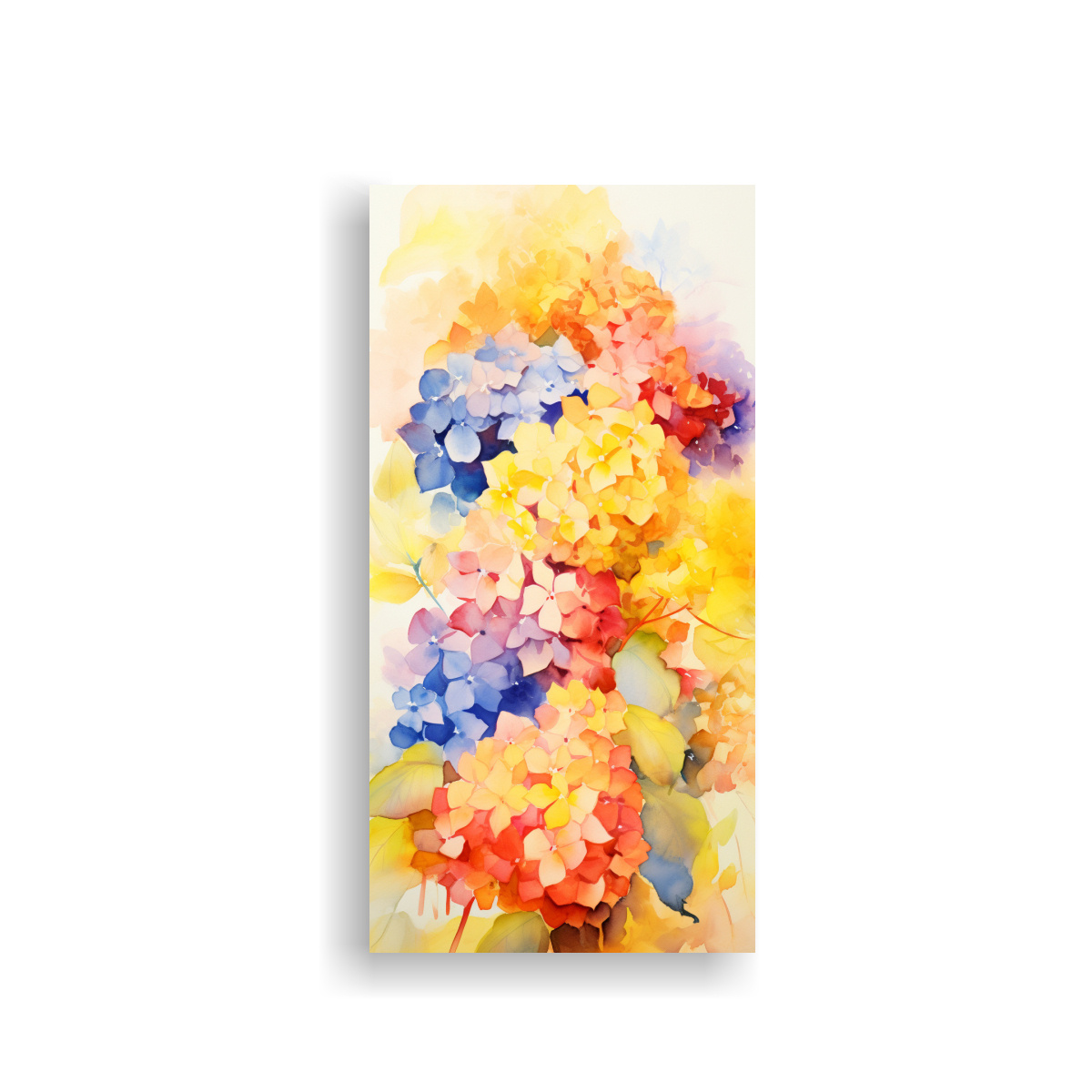 TELA EN BASTIDOR COMPOSICIÓN TEXTURA FLORES 20X40 CM - 1