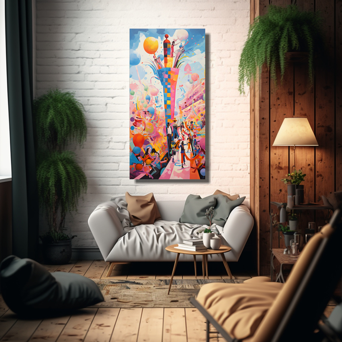 PINTURAS DECORATIVAS DE ARTE ABSTRACTO DE UNA 40X80 CM - 2