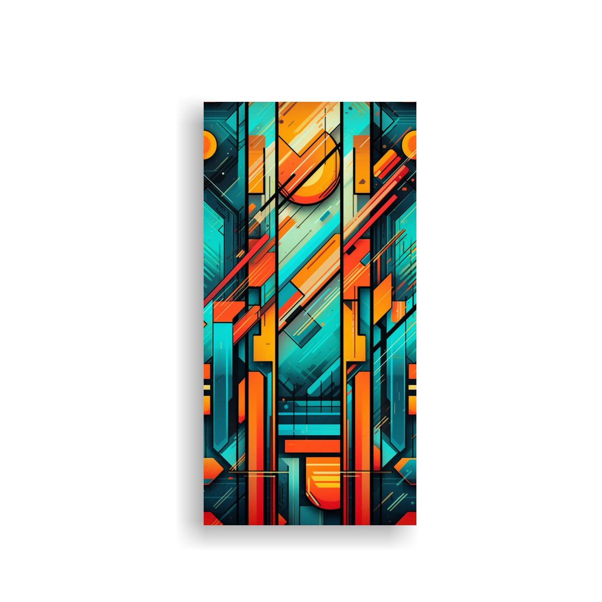 LIENZO DE TELA RETRO FUTURISMO ARMONÍA CROMÁTICA 30X60 CM - 1