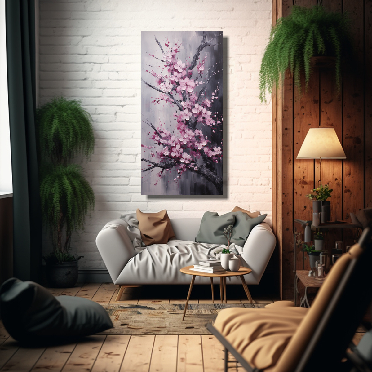 CUADRO VANGUARDIA OBRA MAESTRA DE CEREZOS NEGROS 80X160 CM - 2